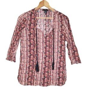 Forever 21 Southwestern Peasant Popover Top